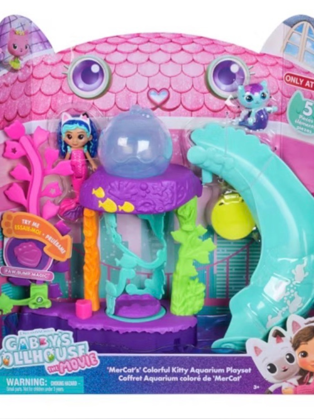 Gabby's Dollhouse MerCat's Colorful Kittaquarium Playset 5-Piece Playset Pink &